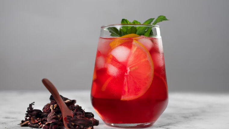 Iced Hibiscus Ginger and Clove Tea by Green Giraffe
