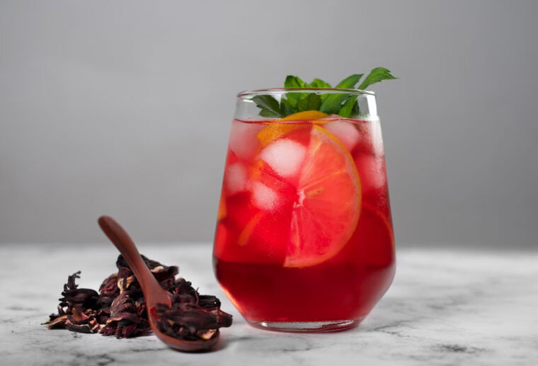 Iced Hibiscus Ginger and Clove Tea by Green Giraffe